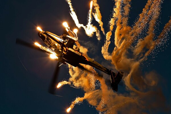 Military helicopter launch of a spark rocket