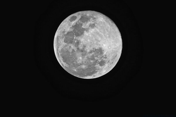 Черно белое фото луны темная планета