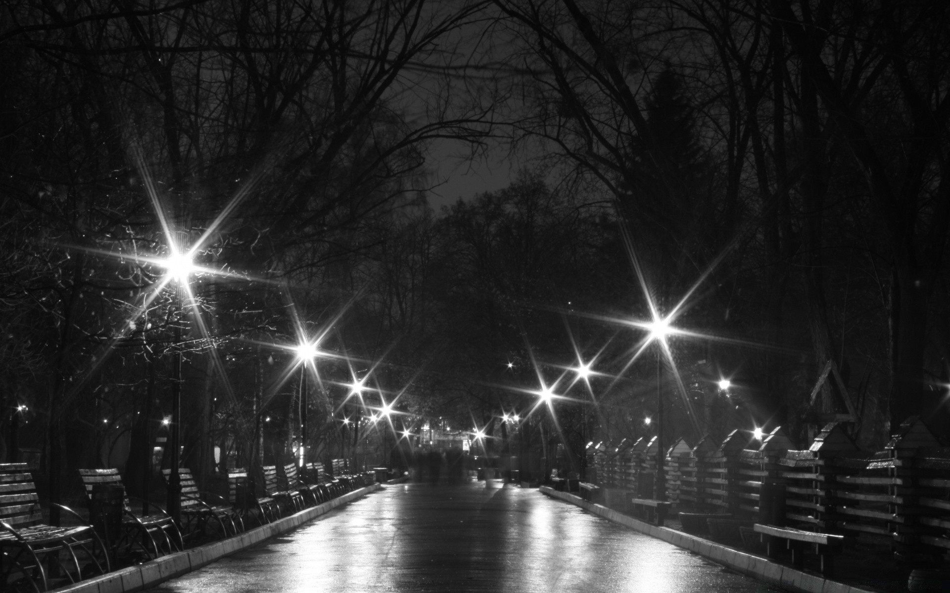 noir et blanc lumière rue ville pont soir route sombre paysage hiver urbain