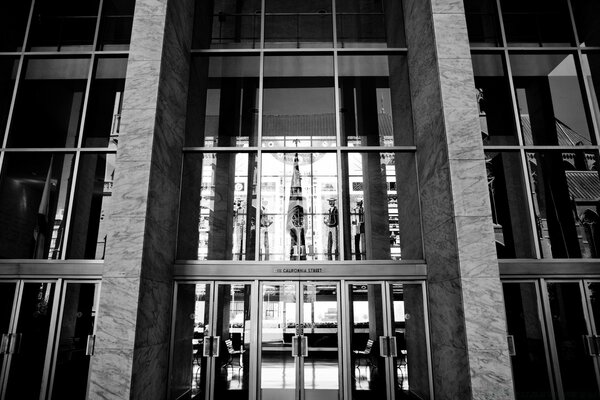 Exquisite architecture of the house in black and white