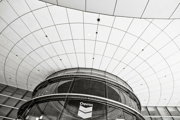 Architecture at the airport with elements of lines in black and white
