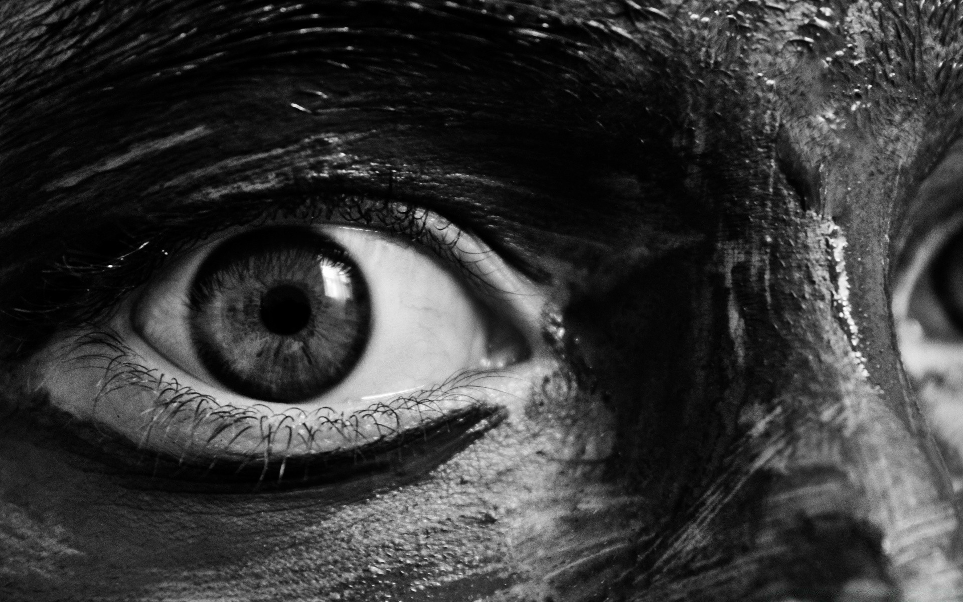 black and white face eyelash portrait eyeball monochrome girl eye sight woman art vicious vision adult scary human man abstract close-up eyebrow