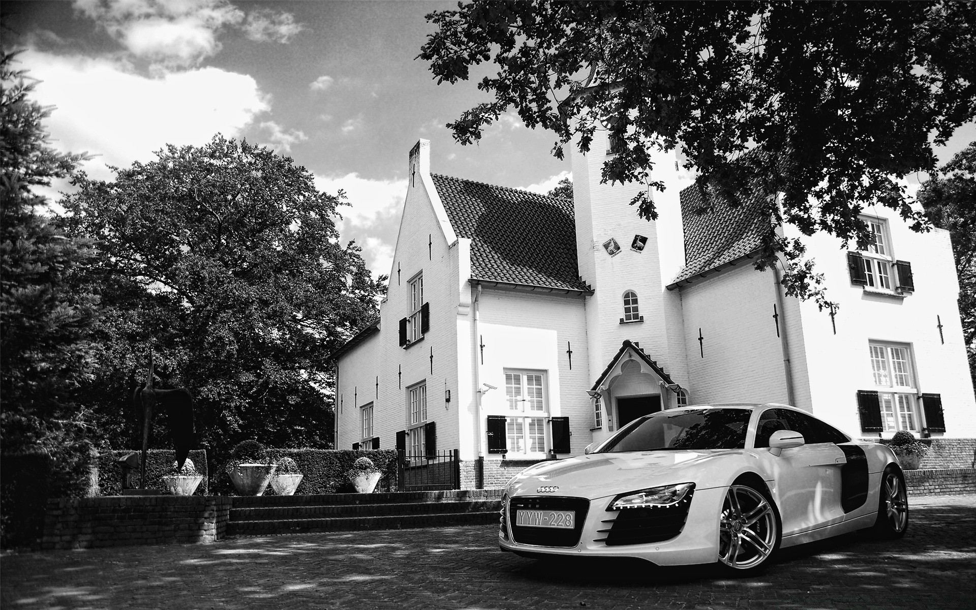 blanco y negro calle coche coche monocromo acera sistema de transporte