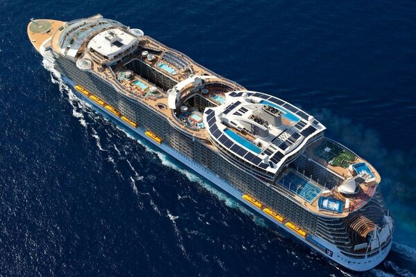 Cruise ship in the open ocean