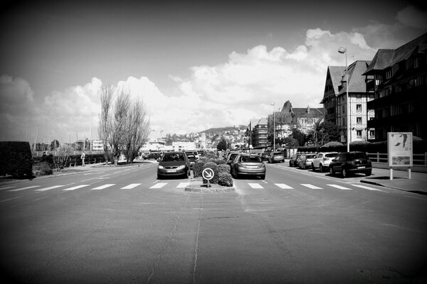 Old Town street in monochrome