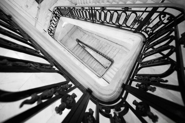 Top view of the spiral staircase