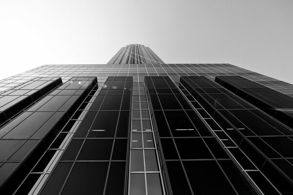 Modern tall building in black and white