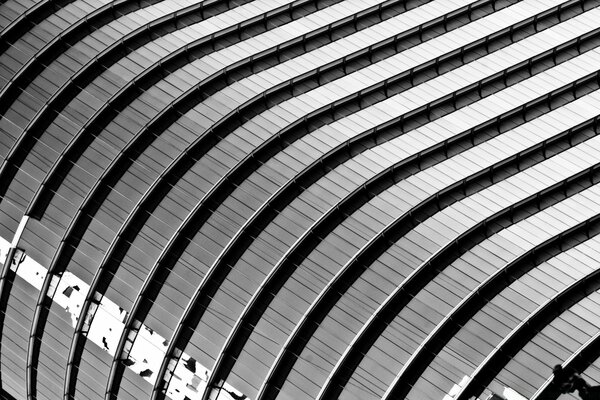 Architecture Monochrome moderne dans la courbure des poutres