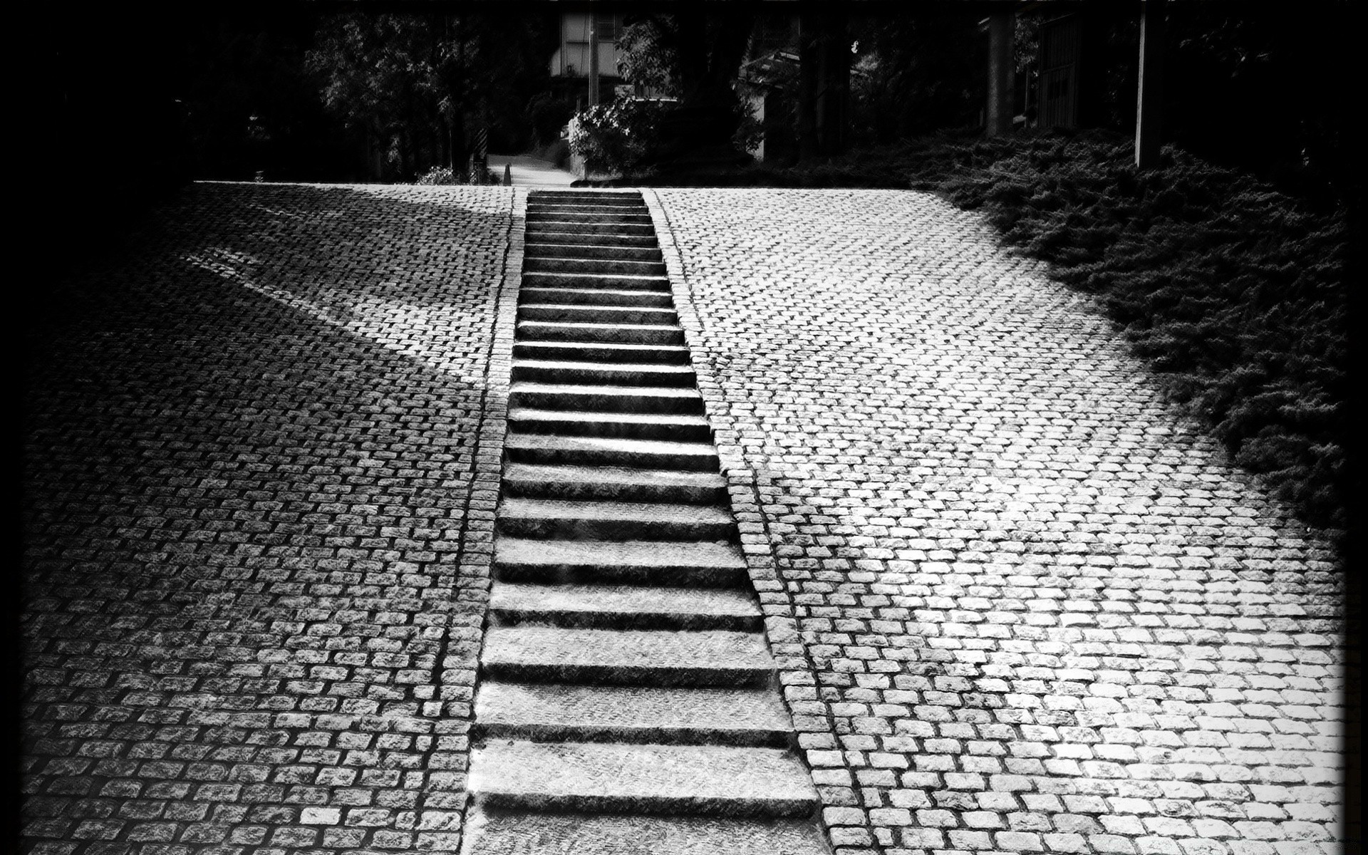 black and white street monochrome road desktop urban