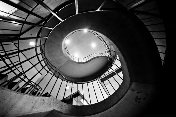 Black and white stairs in architecture