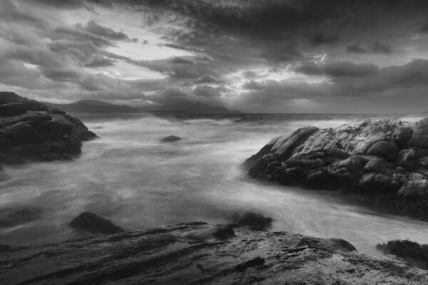 Seascape with rocks