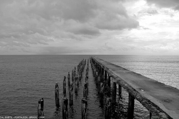 Paisaje marino blanco y negro