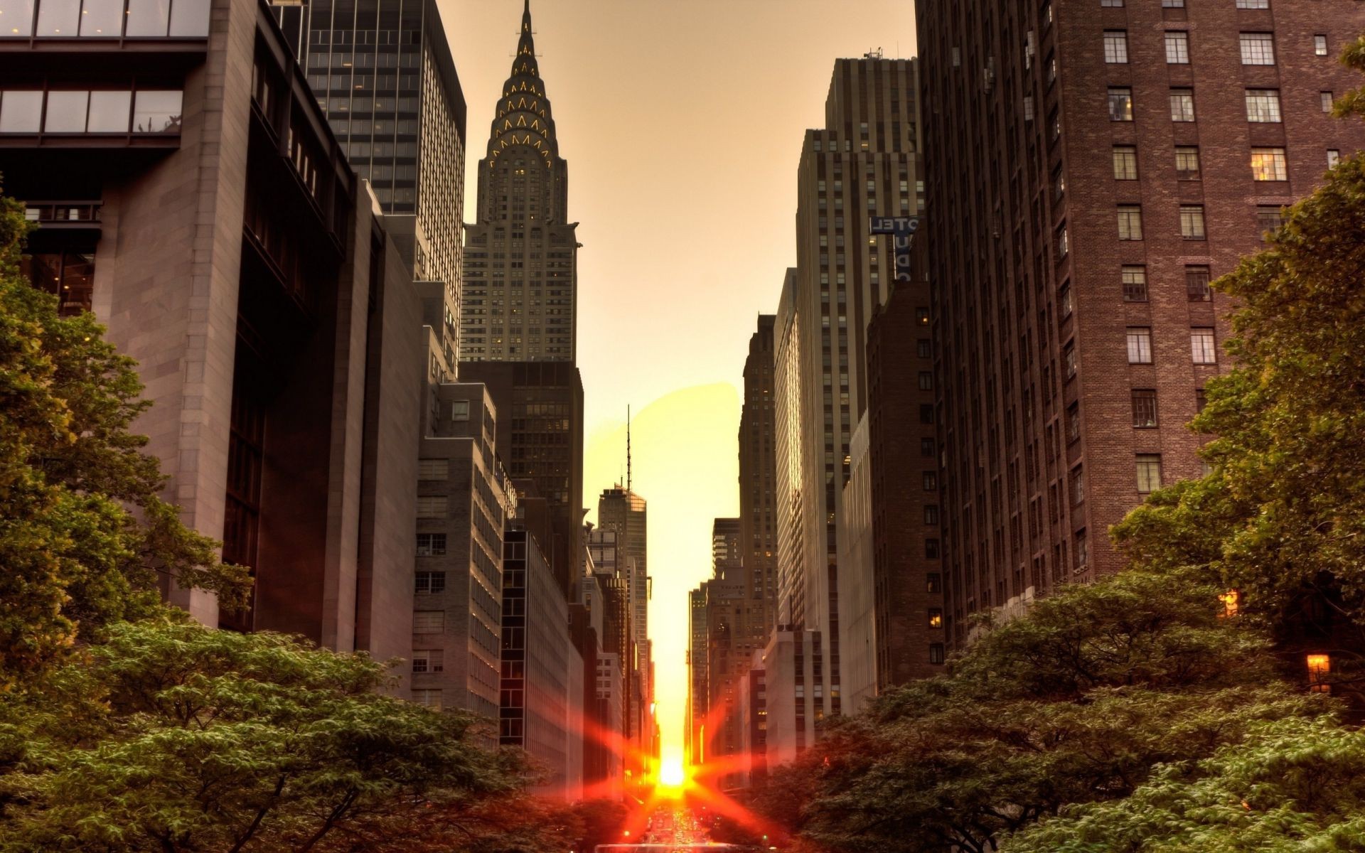Нью-Йорк небоскребы рассвет загрузить