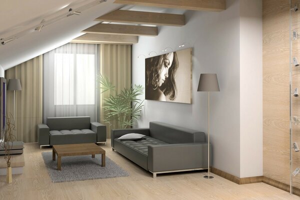 Intérieur moderne dans des tons sobres