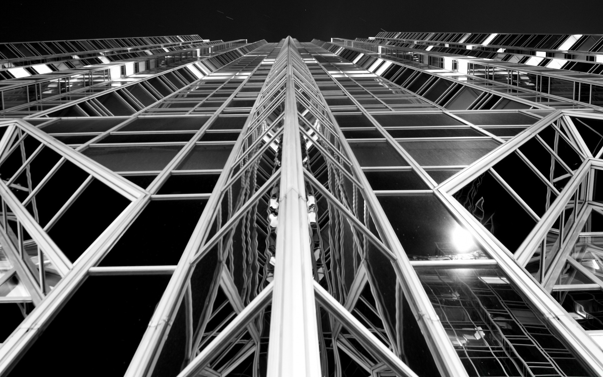 preto e branco moderno arquitetura aço céu cidade perspectiva futurista casa moderno vidro