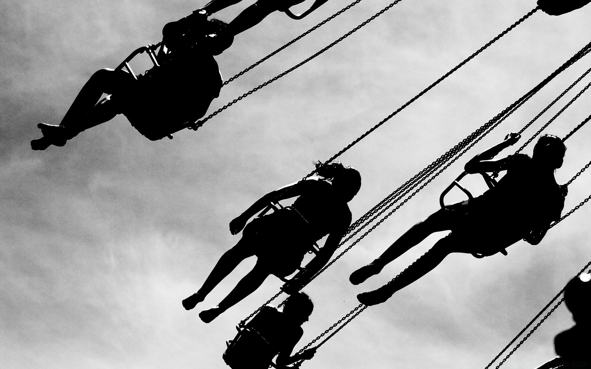 black and white rope height silhouette recreation action balance sport one high skill courage sky monochrome