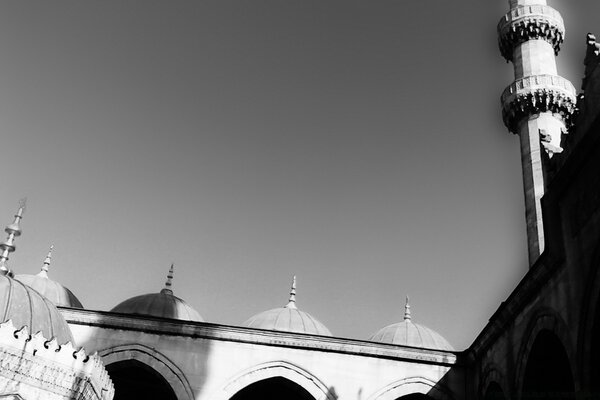 Castillo Oriental blanco y negro