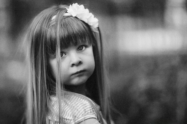 Child portrait in black and white