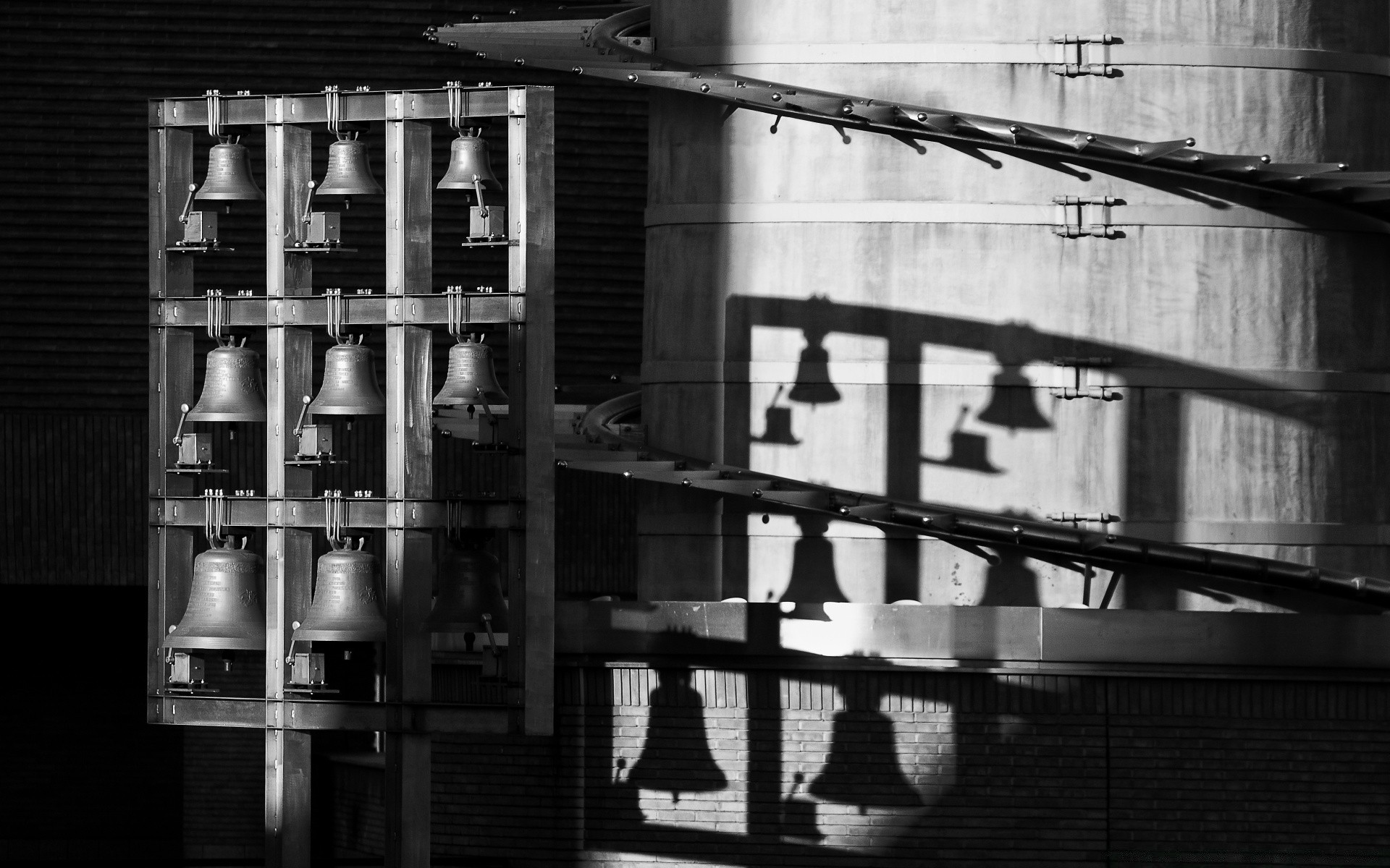 black and white monochrome indoors shelf room