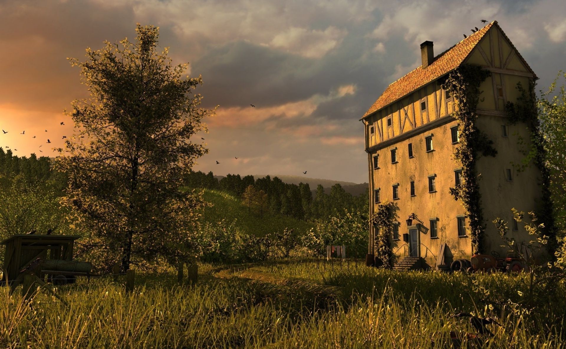 krajobrazy na zewnątrz natura wiejskich opuszczony niebo trawa zachód słońca wsi podróży stary architektura jesień drzewo lato drewna krajobraz