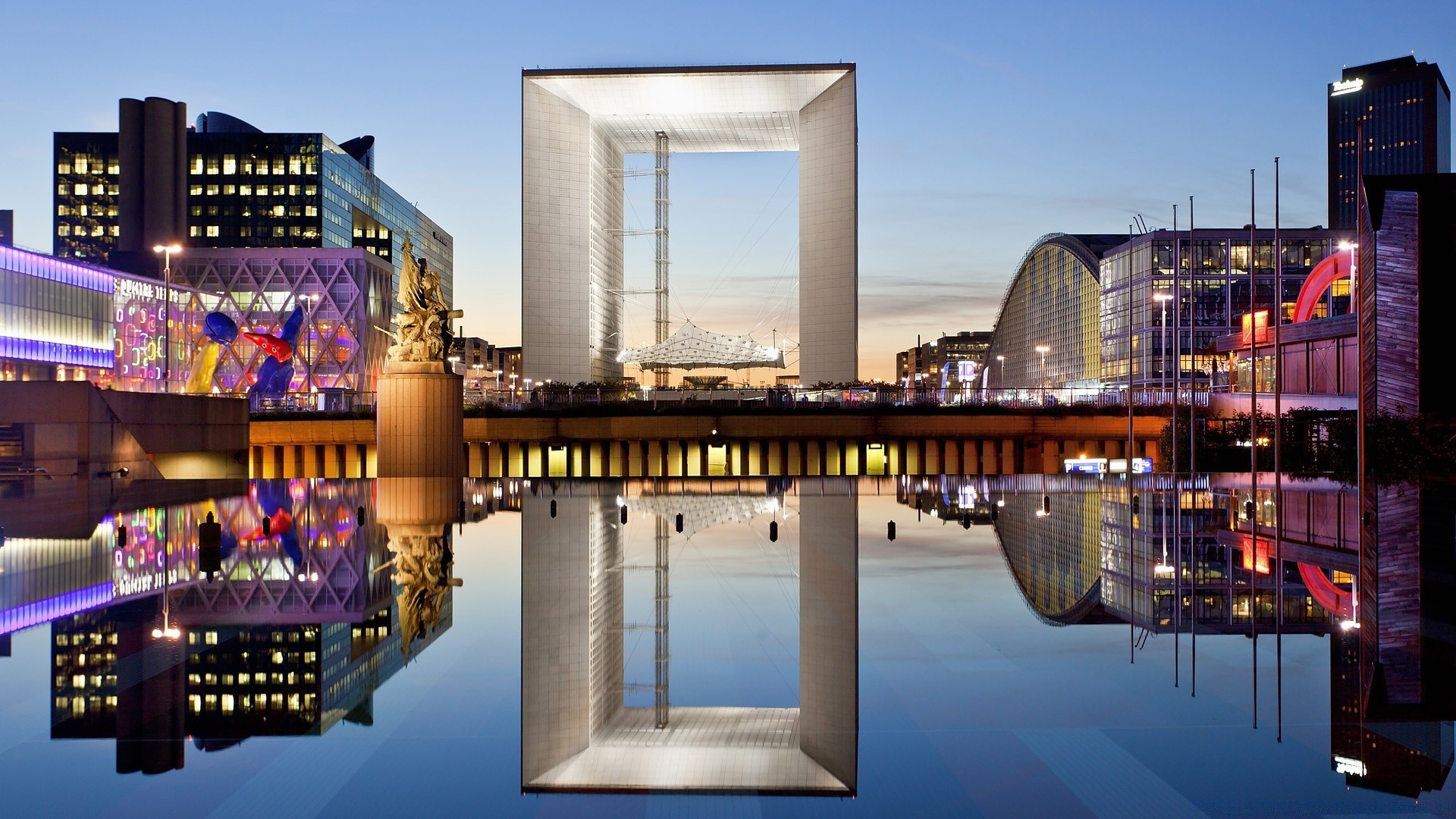 other city architecture city sky modern business building travel downtown dusk cityscape reflection water skyline urban sunset skyscraper outdoors office river