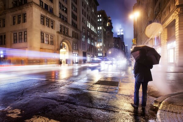 Estilo de Velocidade do homem guarda-chuva