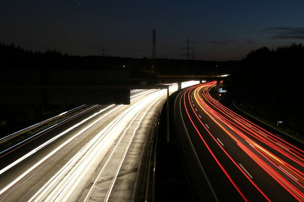 Night traffic in the city