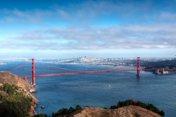 The famous wonderful bridge in San Francisco