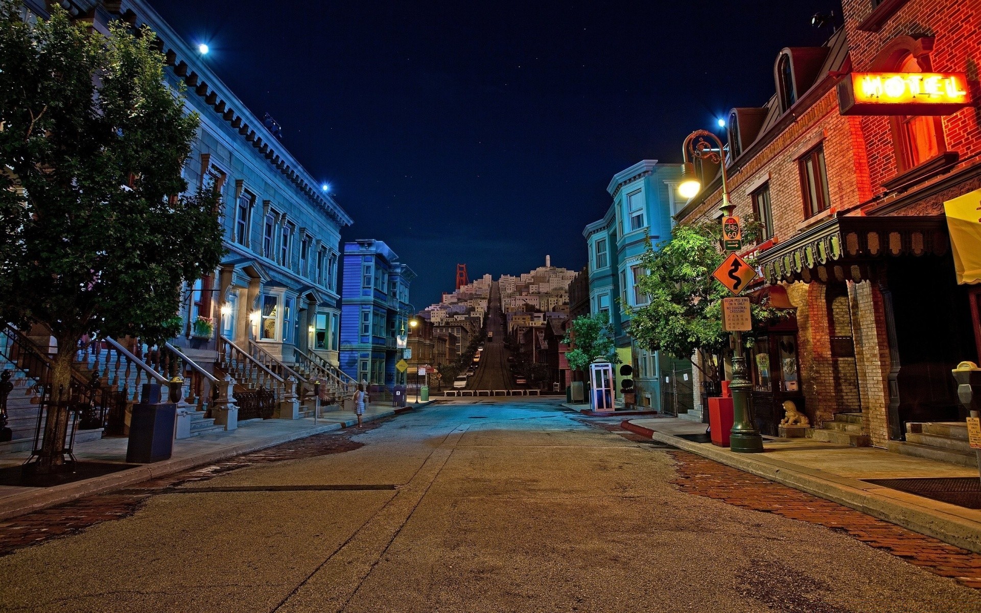 other city street architecture building city travel town evening illuminated urban outdoors light road dusk