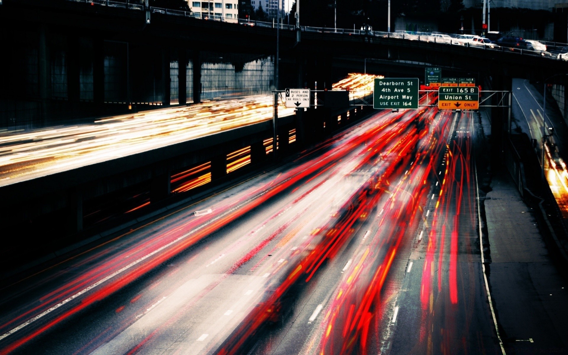 otras ciudades desenfoque tráfico sistema de transporte coche carretera rápido autobús carretera calle tráfico rush centro de la ciudad prisa velocidad acción ciudad guía túnel cuerda