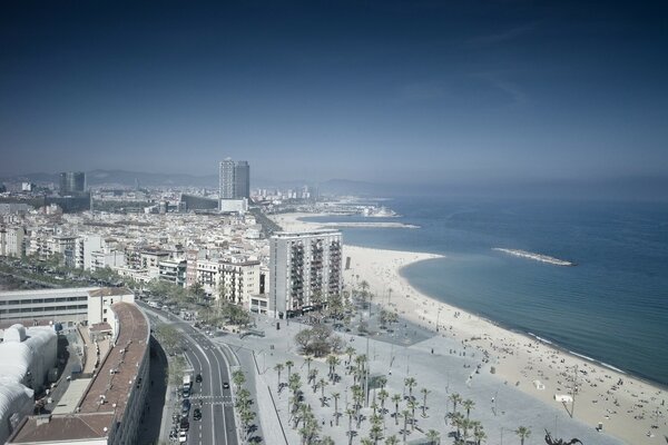 A big city on the seashore