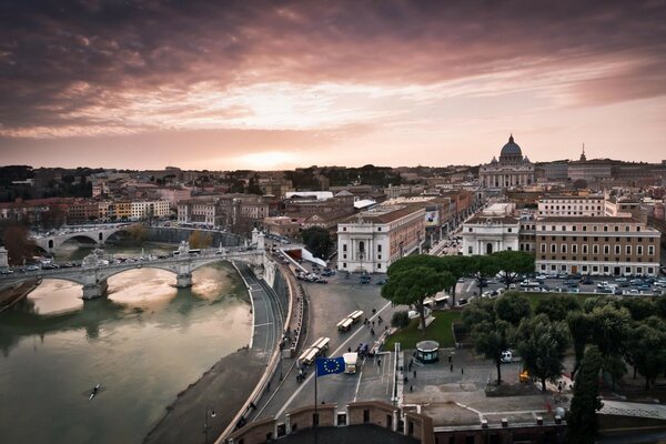 Panorama of a beautiful European city