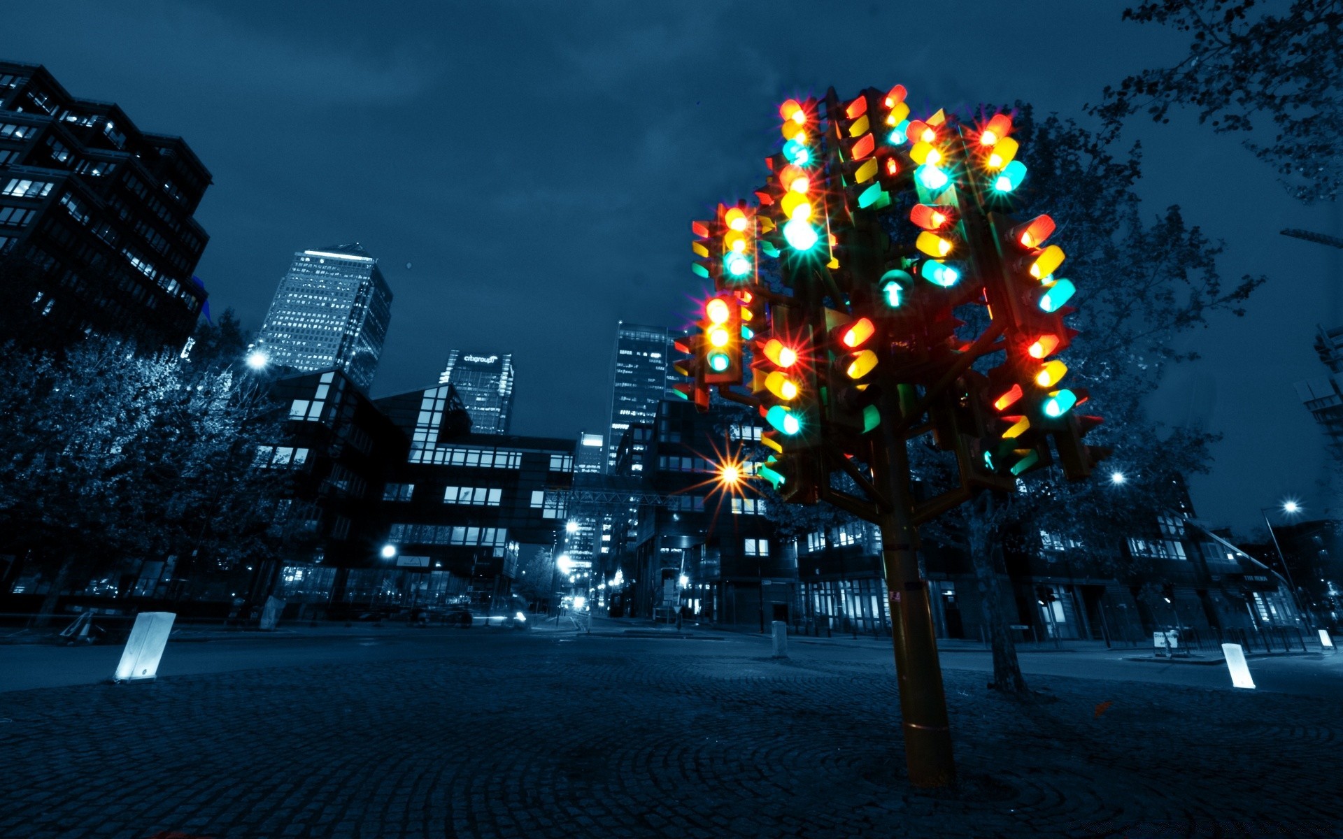 other city city street light downtown architecture travel evening road skyscraper urban building business cityscape dusk traffic blur