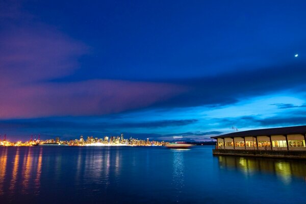 Blue waters surround the cities