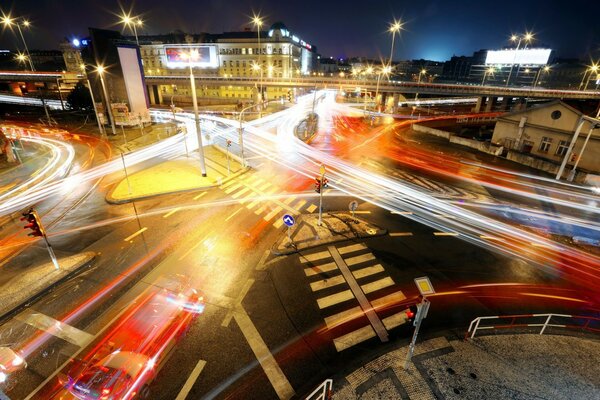 Nachtstadt Foto mit Auszug