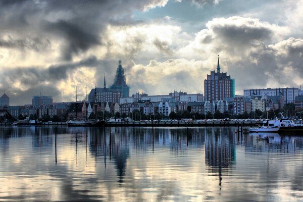 Beautiful city sea ocean water yachts ships