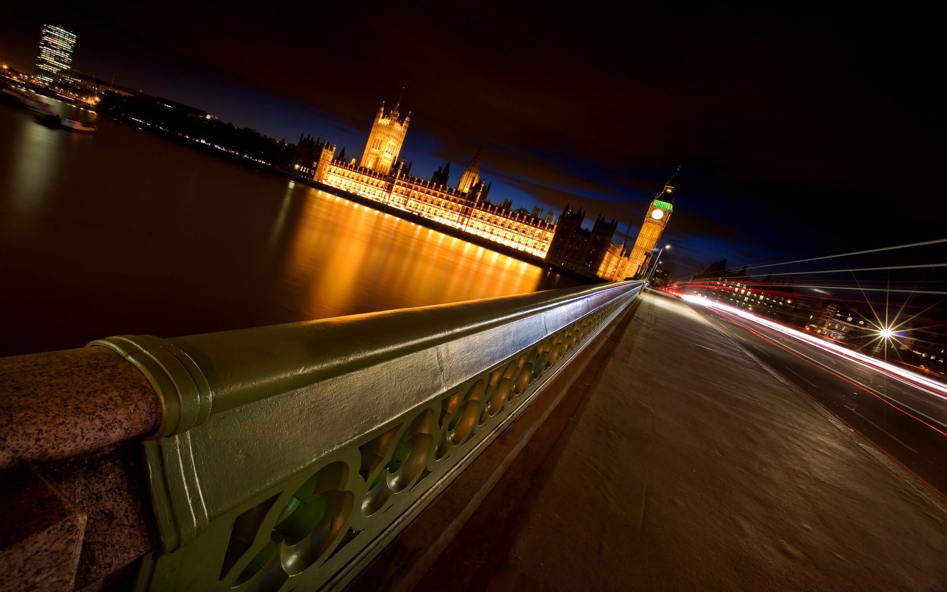 other city bridge blur road transportation system street traffic highway travel city car light dusk evening fast motion bus downtown urban hurry