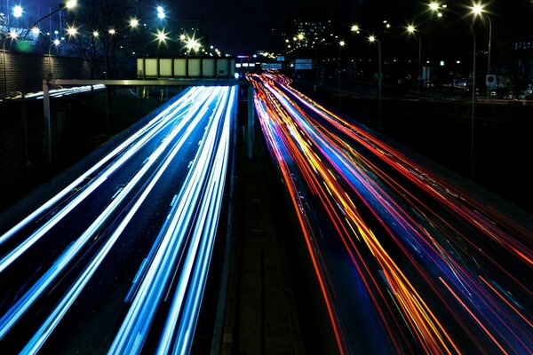 Nachtlichter der Stadtstraße