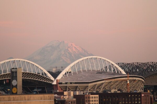 Bridges on the background of mountains