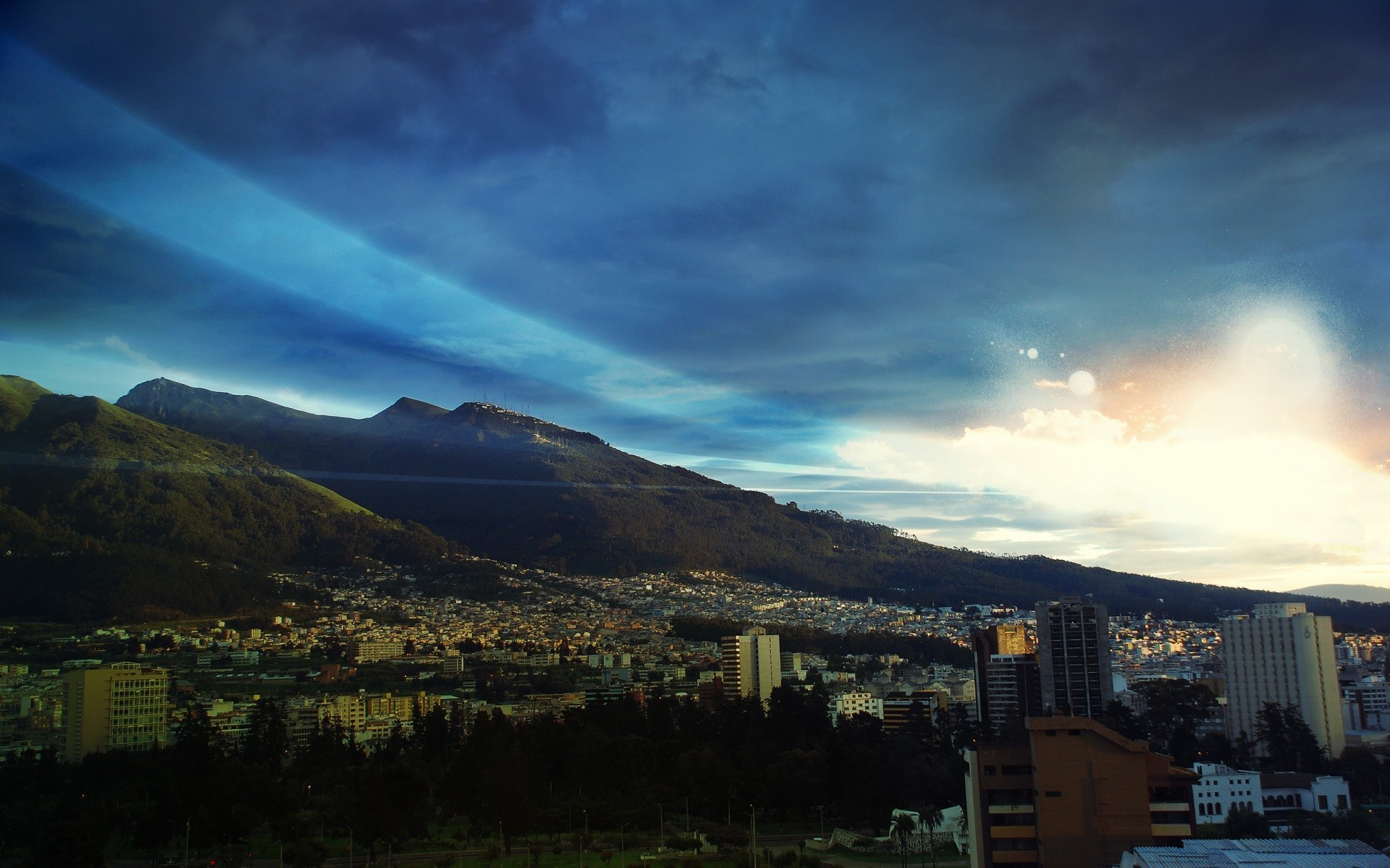 other city travel city sky sunset mountain landscape outdoors architecture evening dawn water daylight tree house dusk nature