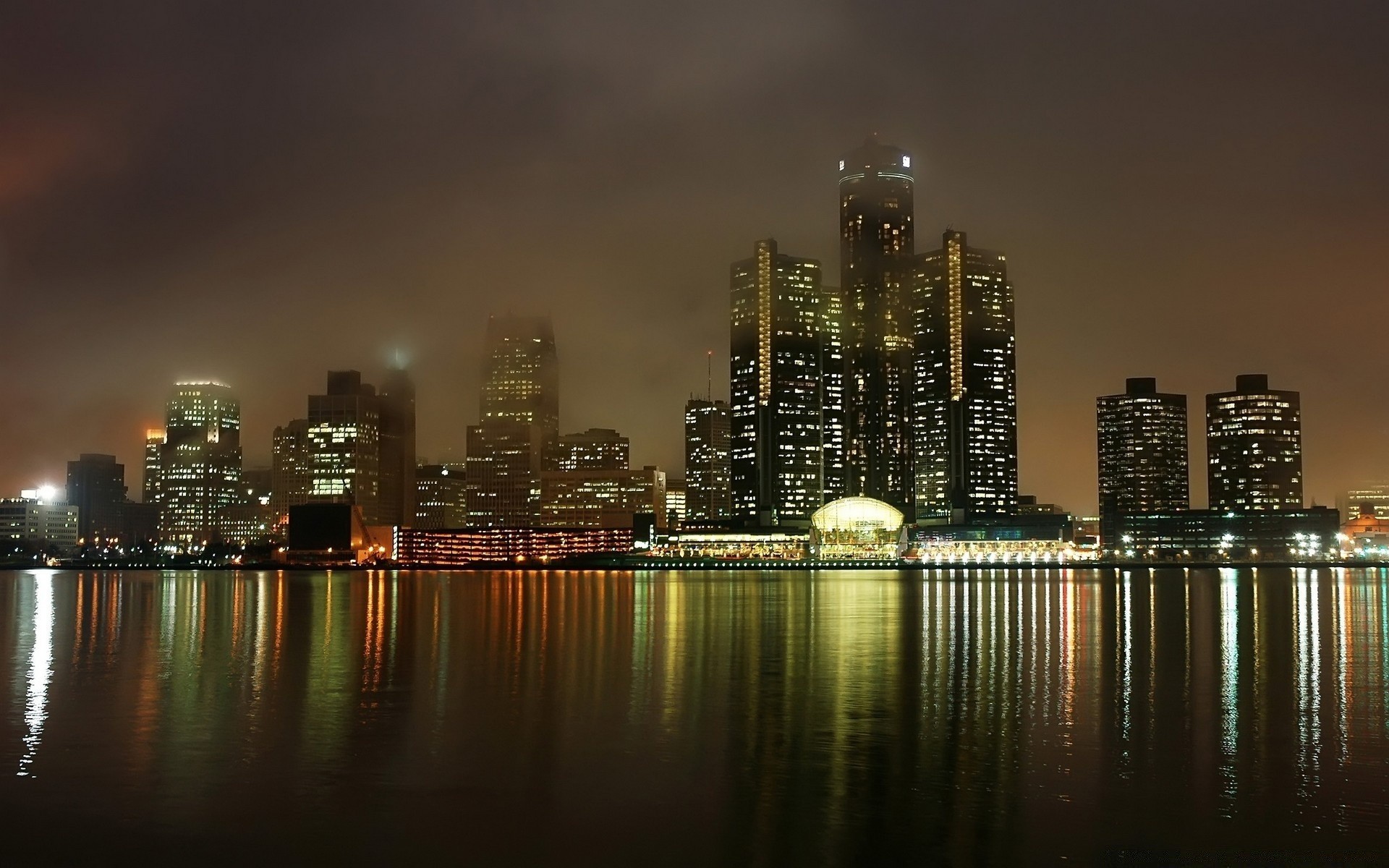 other city downtown city skyline architecture cityscape skyscraper dusk sunset sky office building modern business evening water travel harbor reflection waterfront