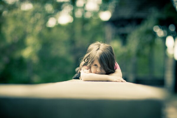 Little girl posing in nature