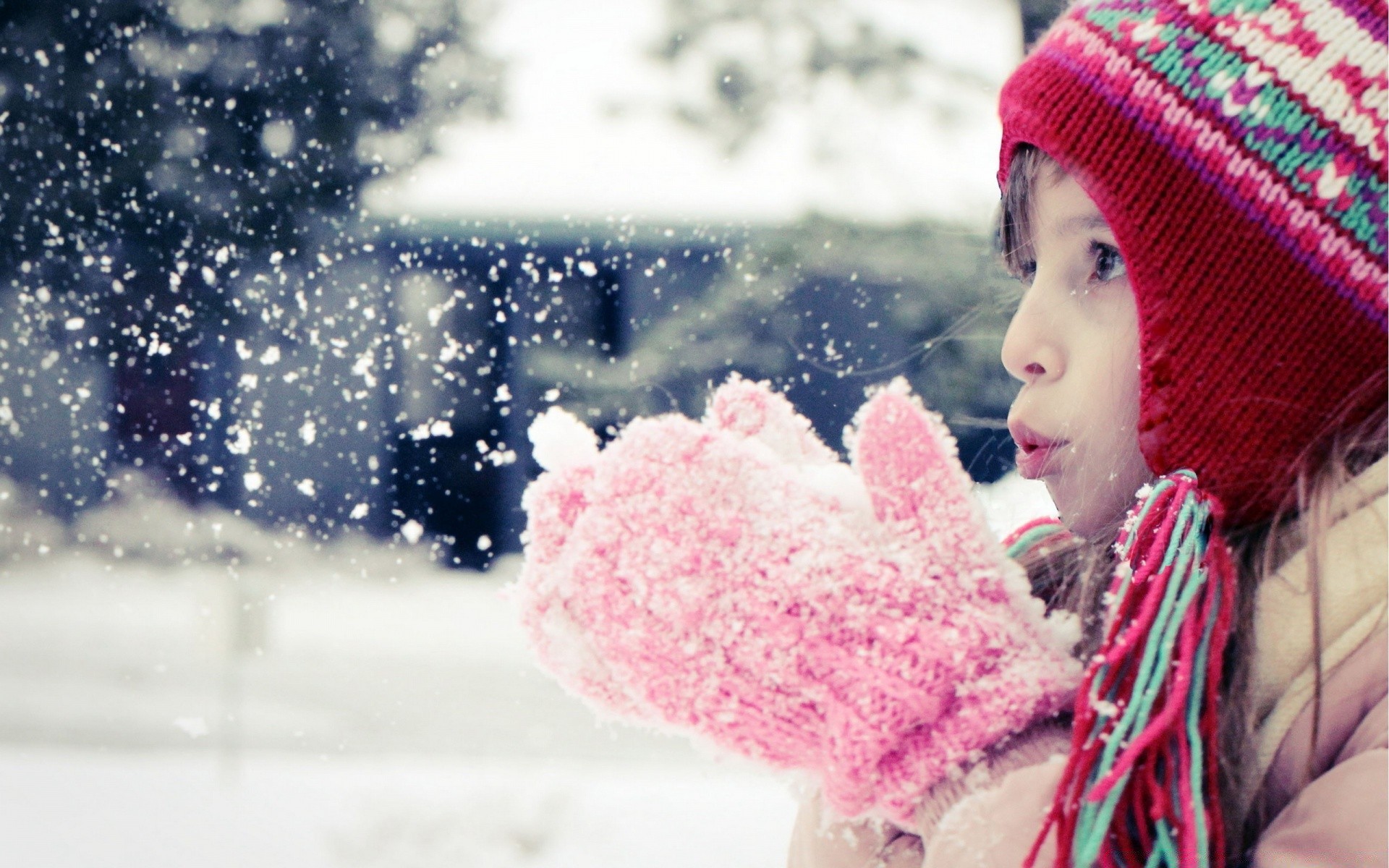 children winter snow cold outdoors frost fun child girl christmas woman portrait nature