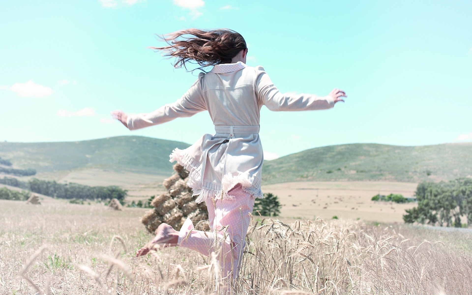 romance sky summer nature outdoors fun freedom happiness leisure girl joy child grass travel enjoyment