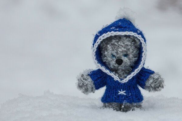 Erster flauschiger Schnee im Winter