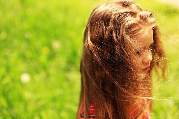 Niña con el pelo largo