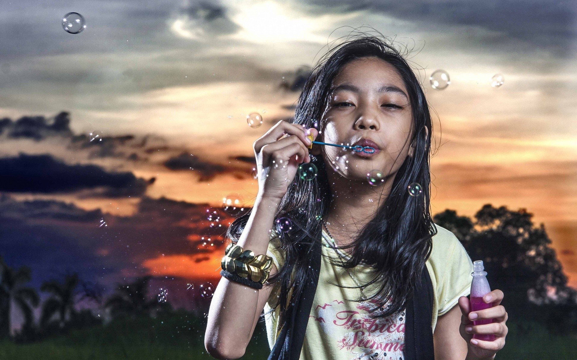 niños mujer adulto chica al aire libre retrato solo