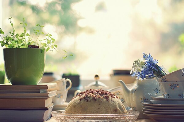 Café da manhã em sua varanda favorita