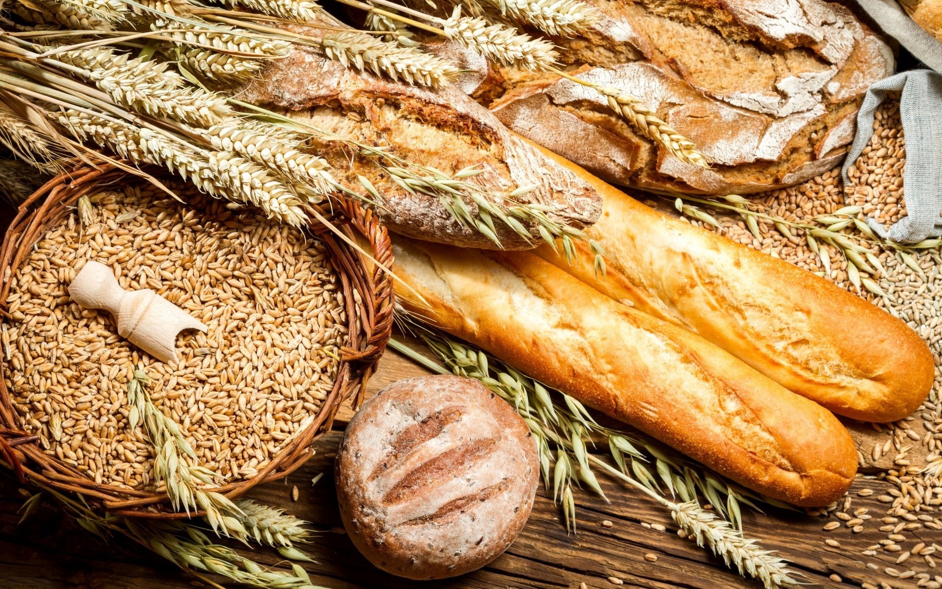 colazione grano cestino cibo panetteria pagnotta segale pane cereali semi intero baguette cottura orzo tradizionale farina pascolo mais agricoltura desktop