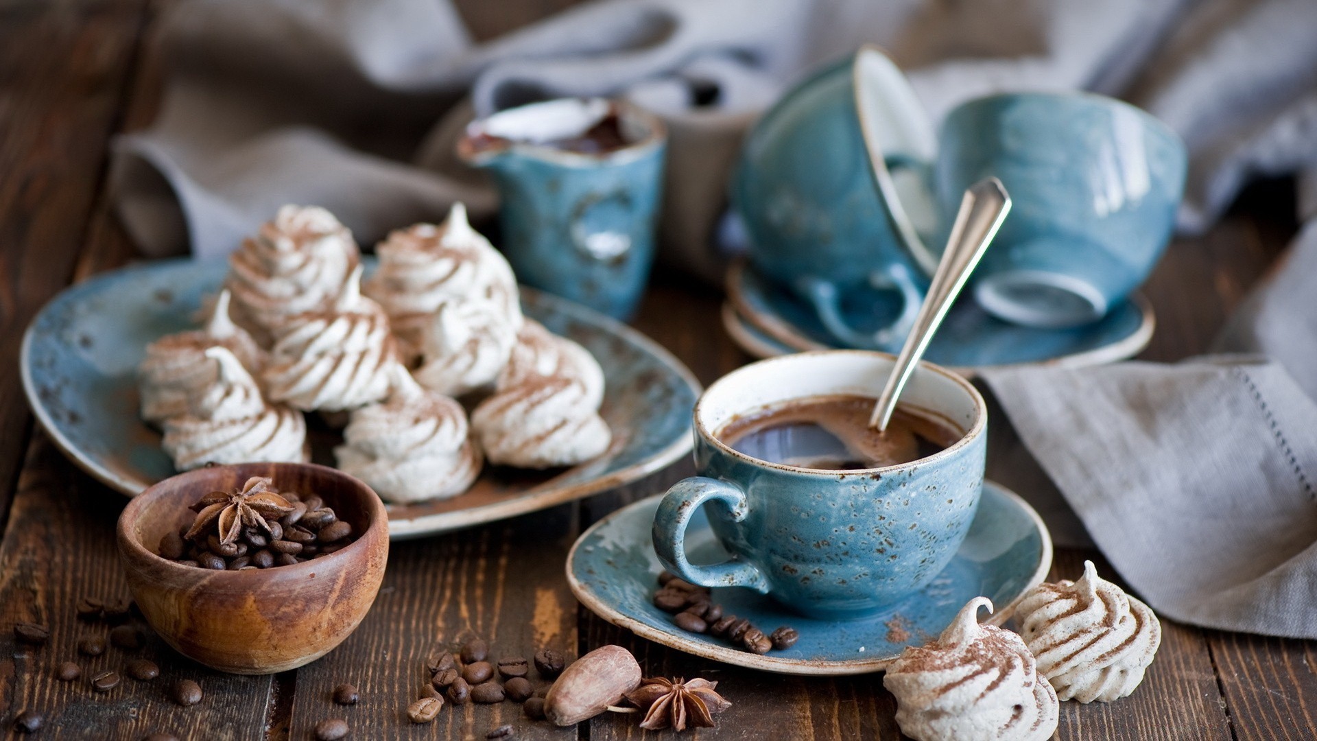 postres comida taza madera tabla escritorio rústico madera tradicional café bebida